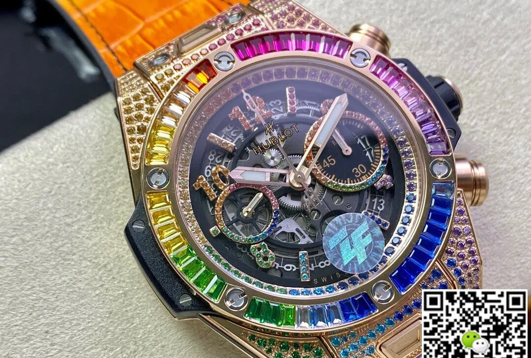 Hublot BIG BANG Unico 411.OX.9910.LR.0999 ZF Factory 1:1 Best Edition Replica Watch Rainbow Diamond Case